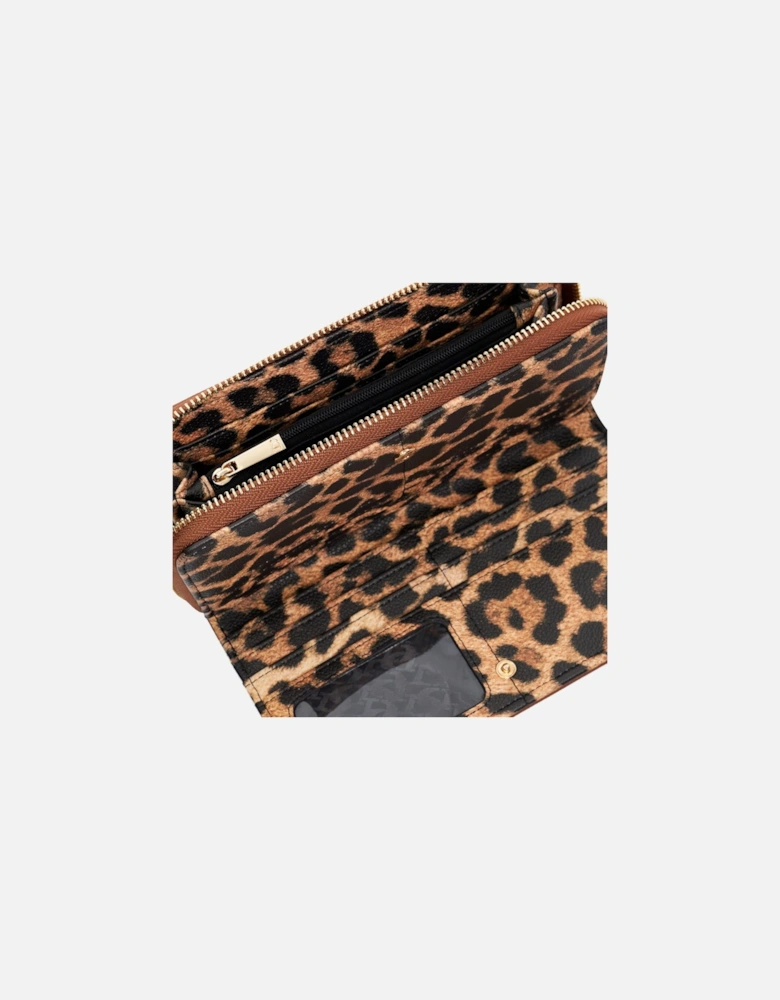 Krissyo Leopard Lined Tan Purse