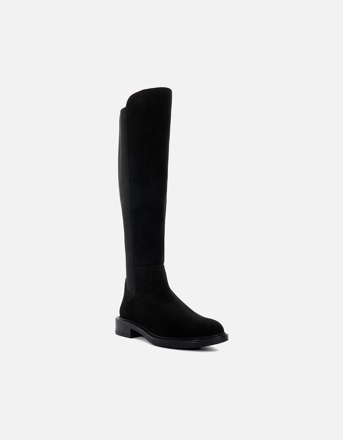 Texting Suede Stretch High Leg Boots