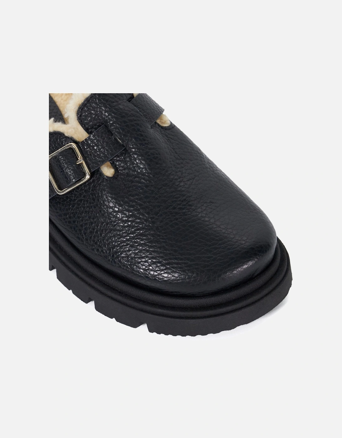 Gene Leather Faux Shearling Lined Clogs