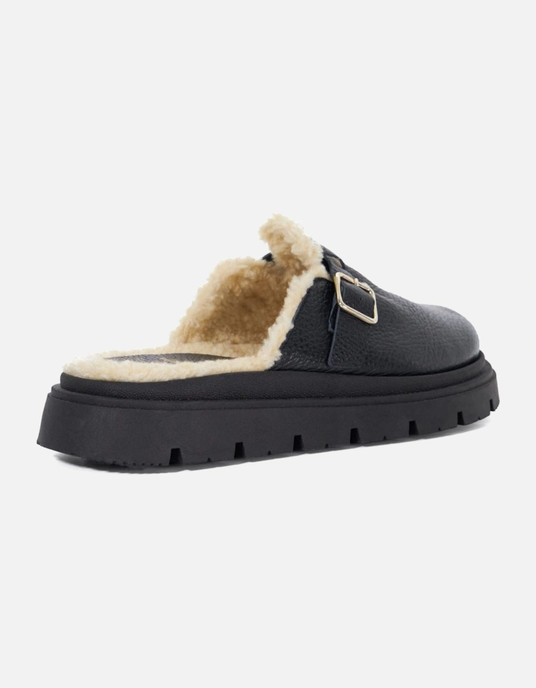 Gene Leather Faux Shearling Lined Clogs