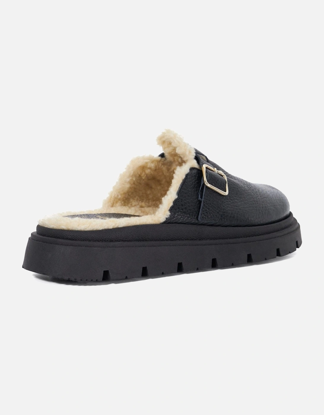 Gene Leather Faux Shearling Lined Clogs