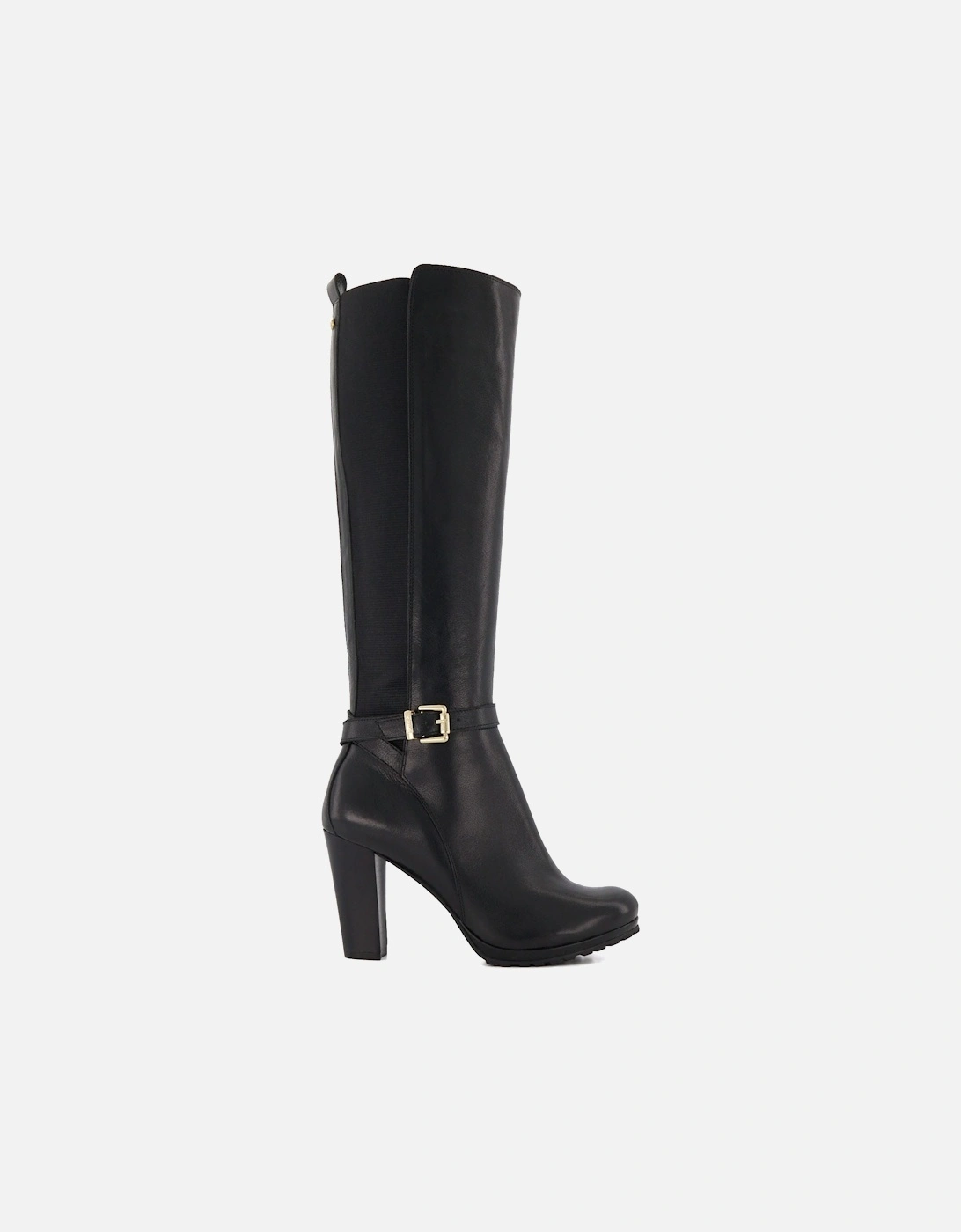 Sareena Buckle Block Heel Knee High Boots, 6 of 5