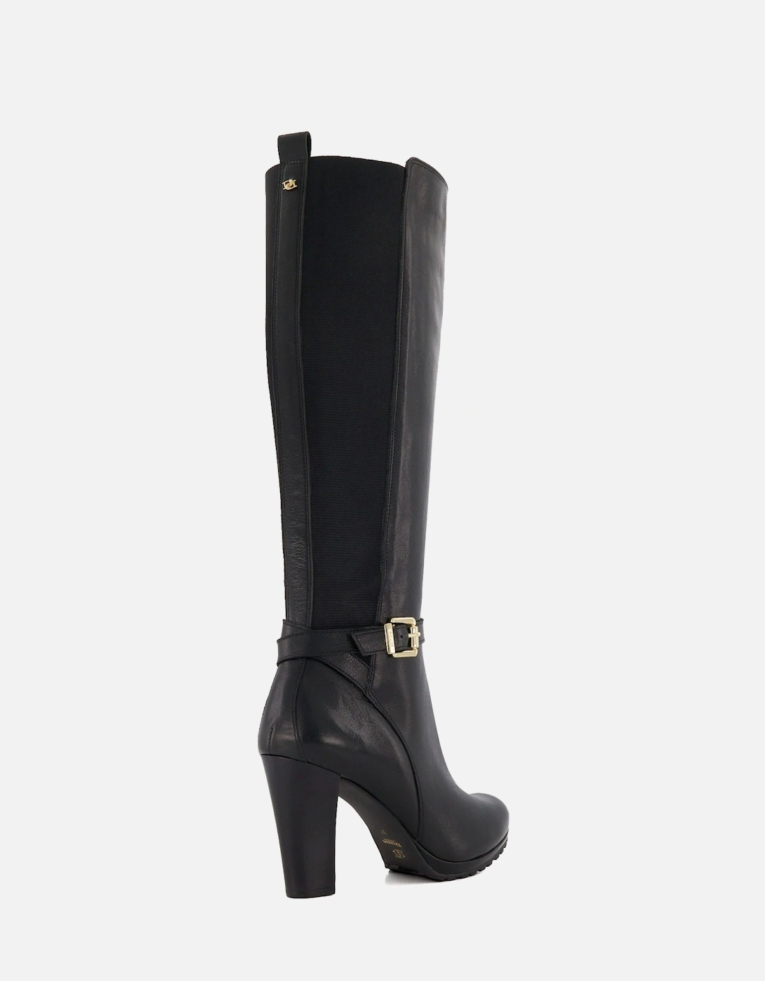 Sareena Buckle Block Heel Knee High Boots