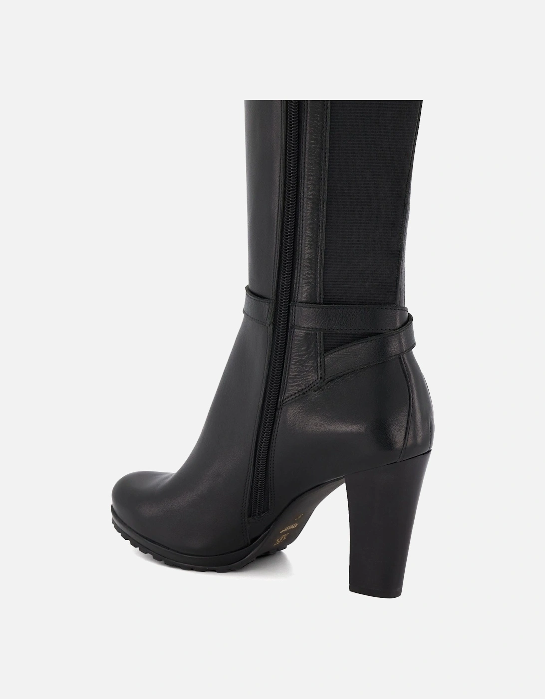 Sareena Buckle Block Heel Knee High Boots