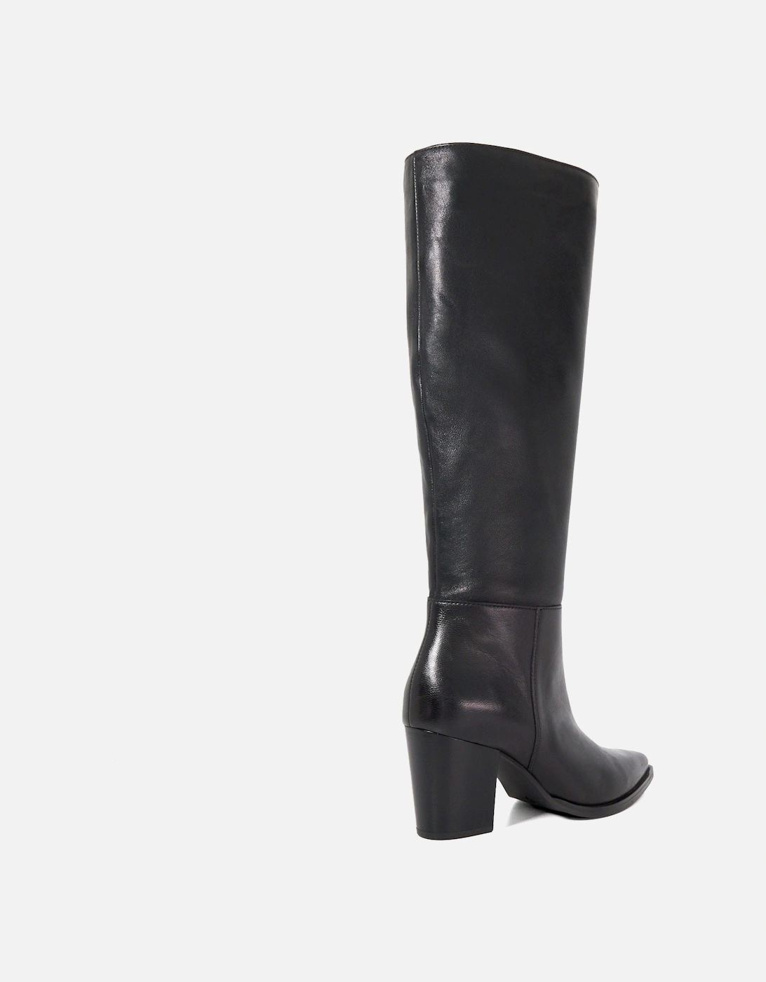 Tenna Leather Block Heel Knee High Boots