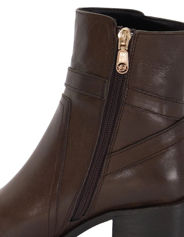 Plotto Leather Block Heel Boots