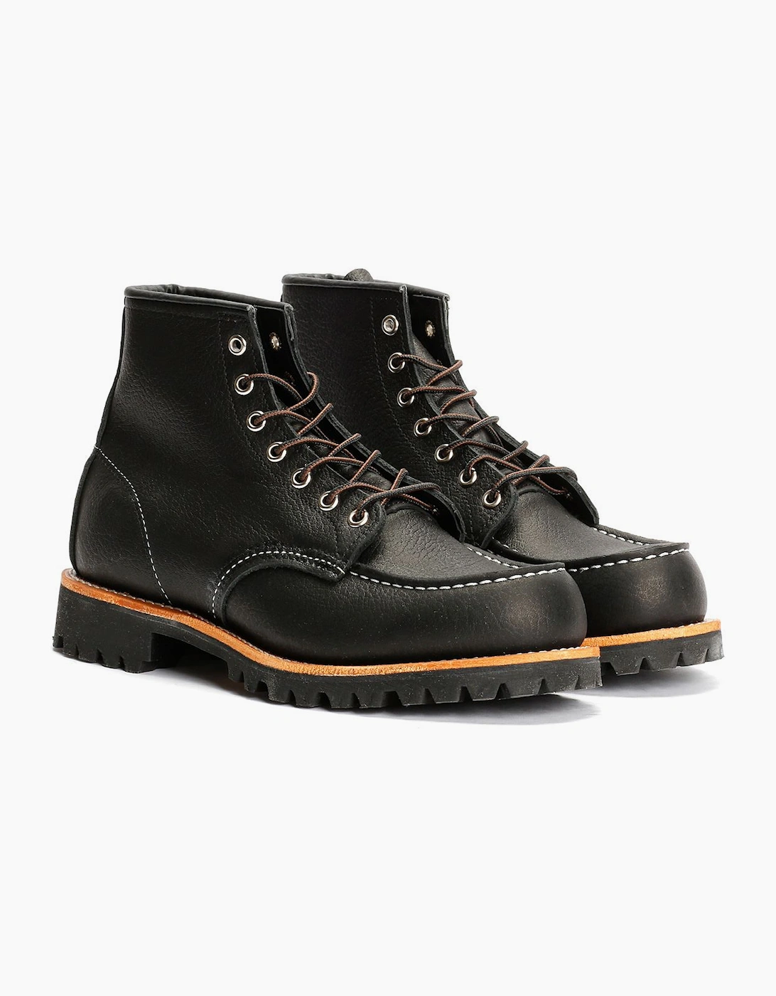 Men's Red Wing 2949 Roughneck 6" Moc Toe Work Leather Men's Black Boots - Size: 9