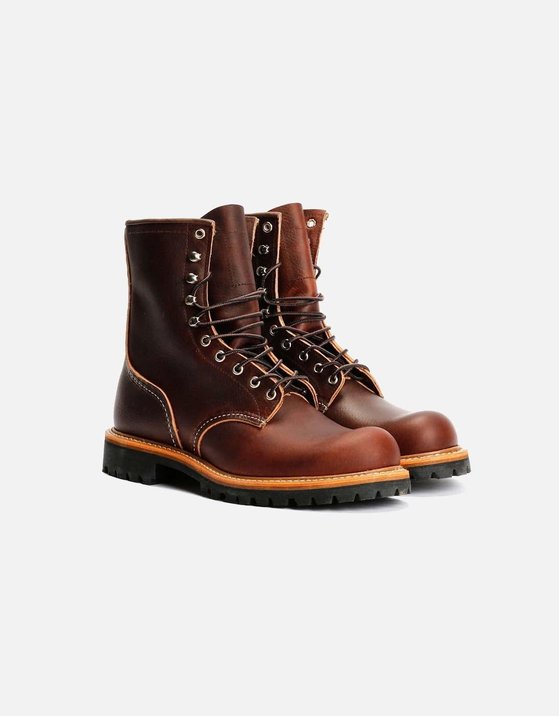 Men's Red Wing 4585 8-Inch Logger Briar Oil Leather Men's Brown Boots - Size: 10