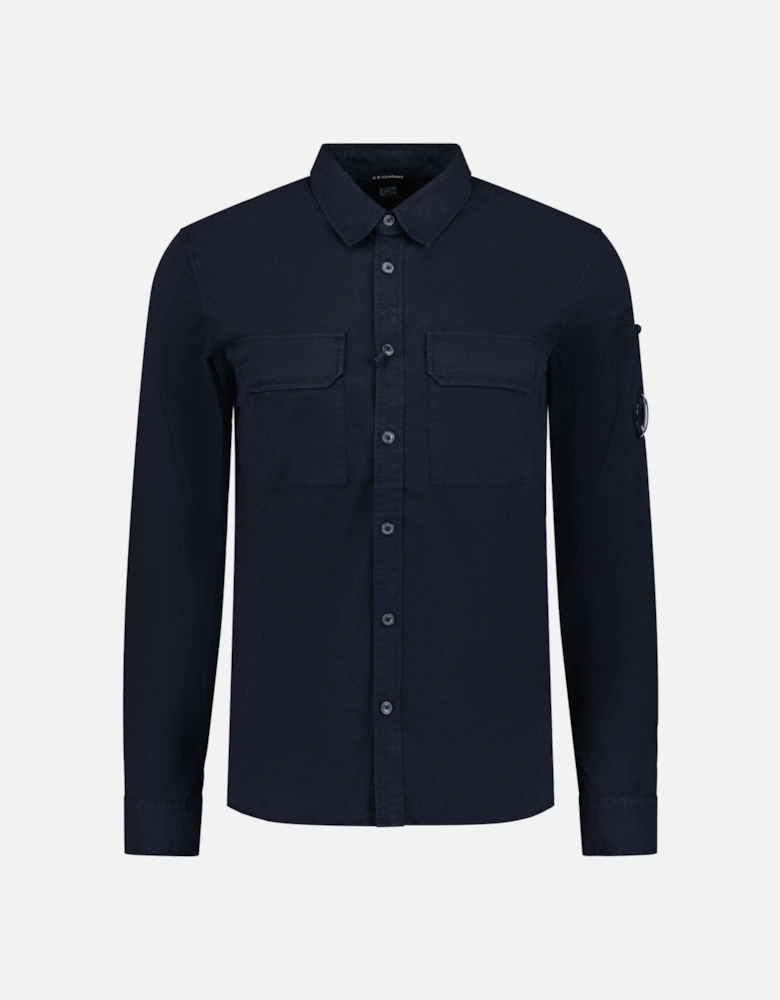 Button Up Lens Overshirt Navy