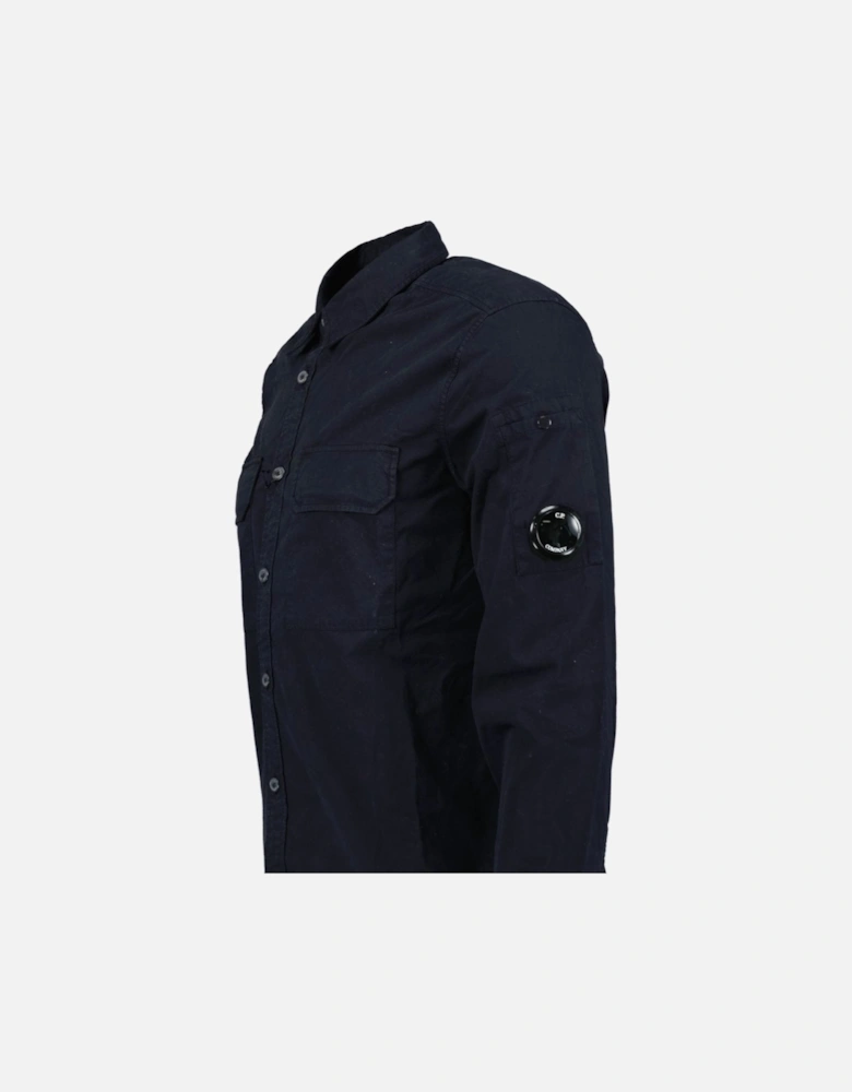 Button Up Lens Overshirt Navy