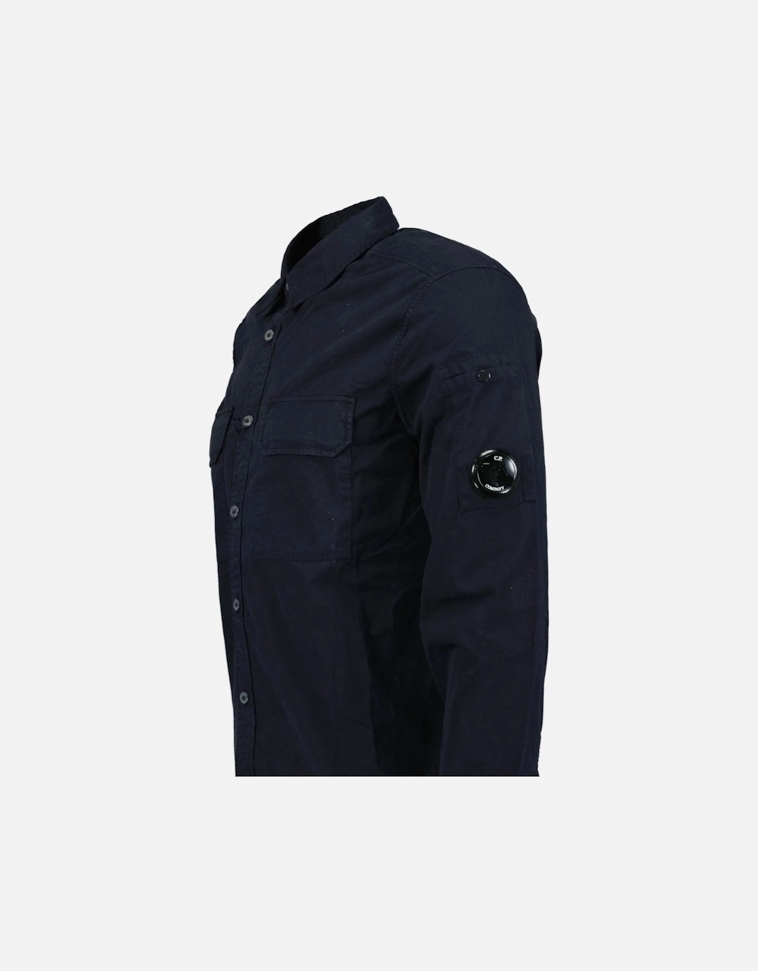 Button Up Lens Overshirt Navy
