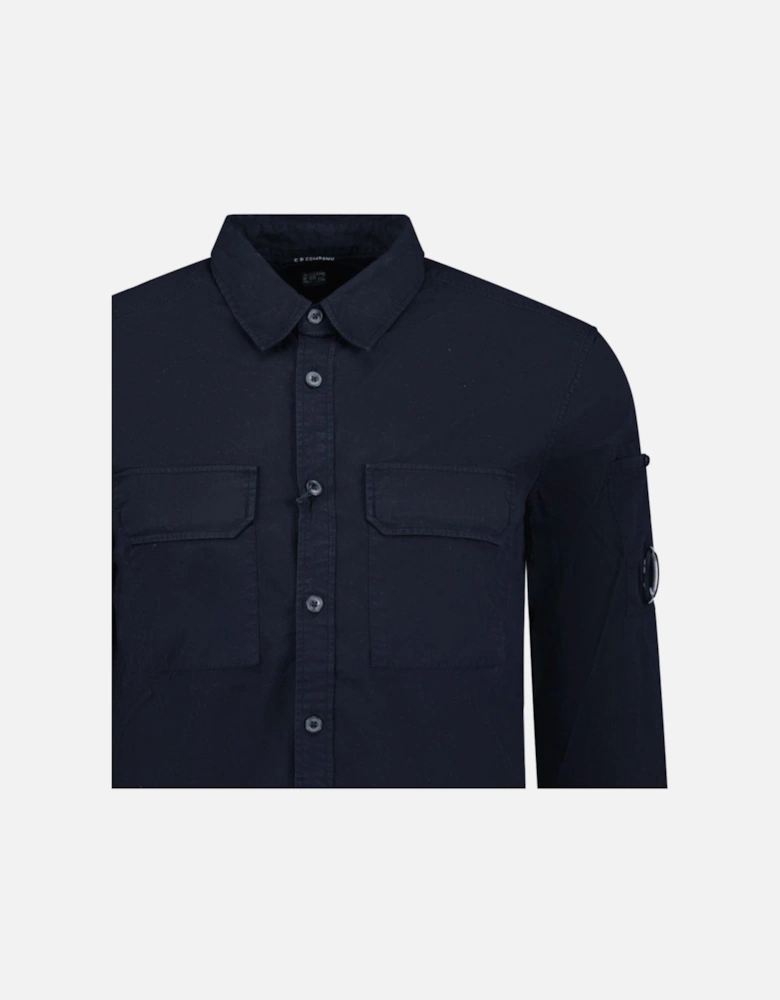 Button Up Lens Overshirt Navy