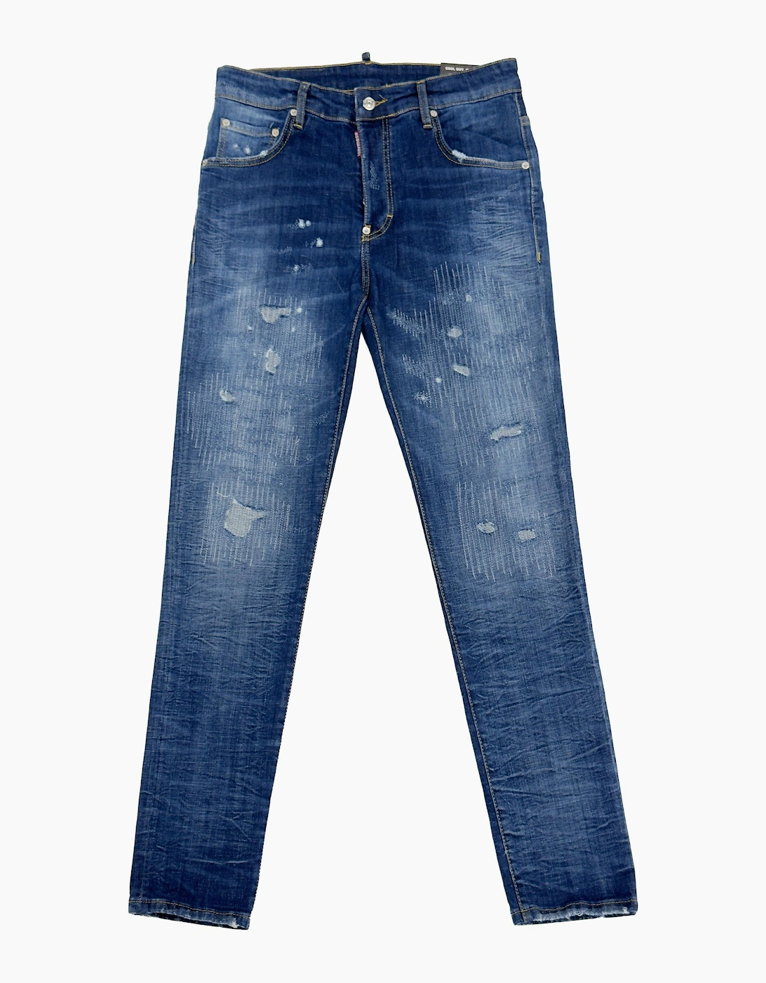 Dsquared2 Men's Blue Stitching Detail Cool Guy Jeans In  38/32 Size 38