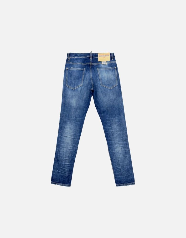 Stitching Detail Cool Guy Jeans in Blue