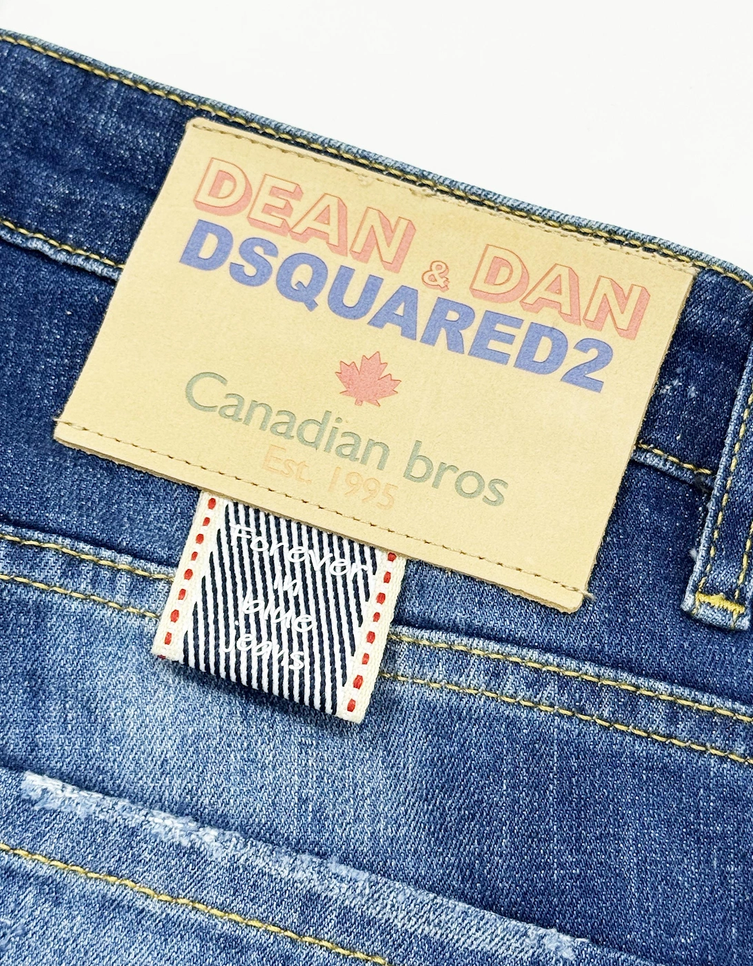 Stitching Detail Cool Guy Jeans in Blue