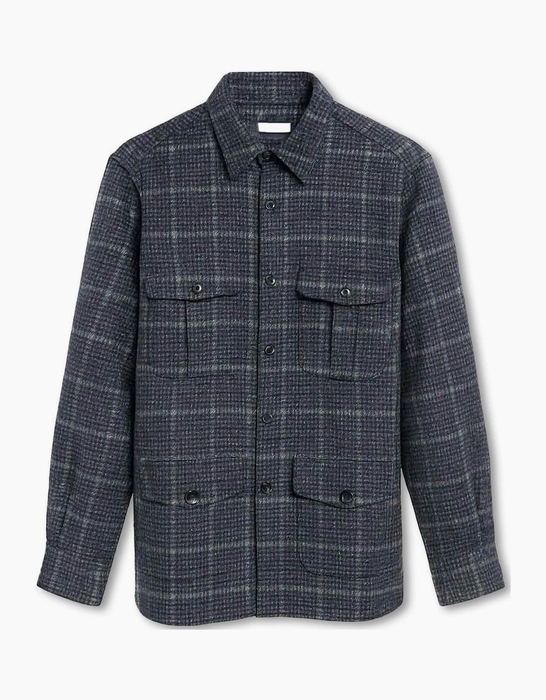 Men's Men's Boglioli Charcoal Grey Checked Overshirt - Size: 40/Regular