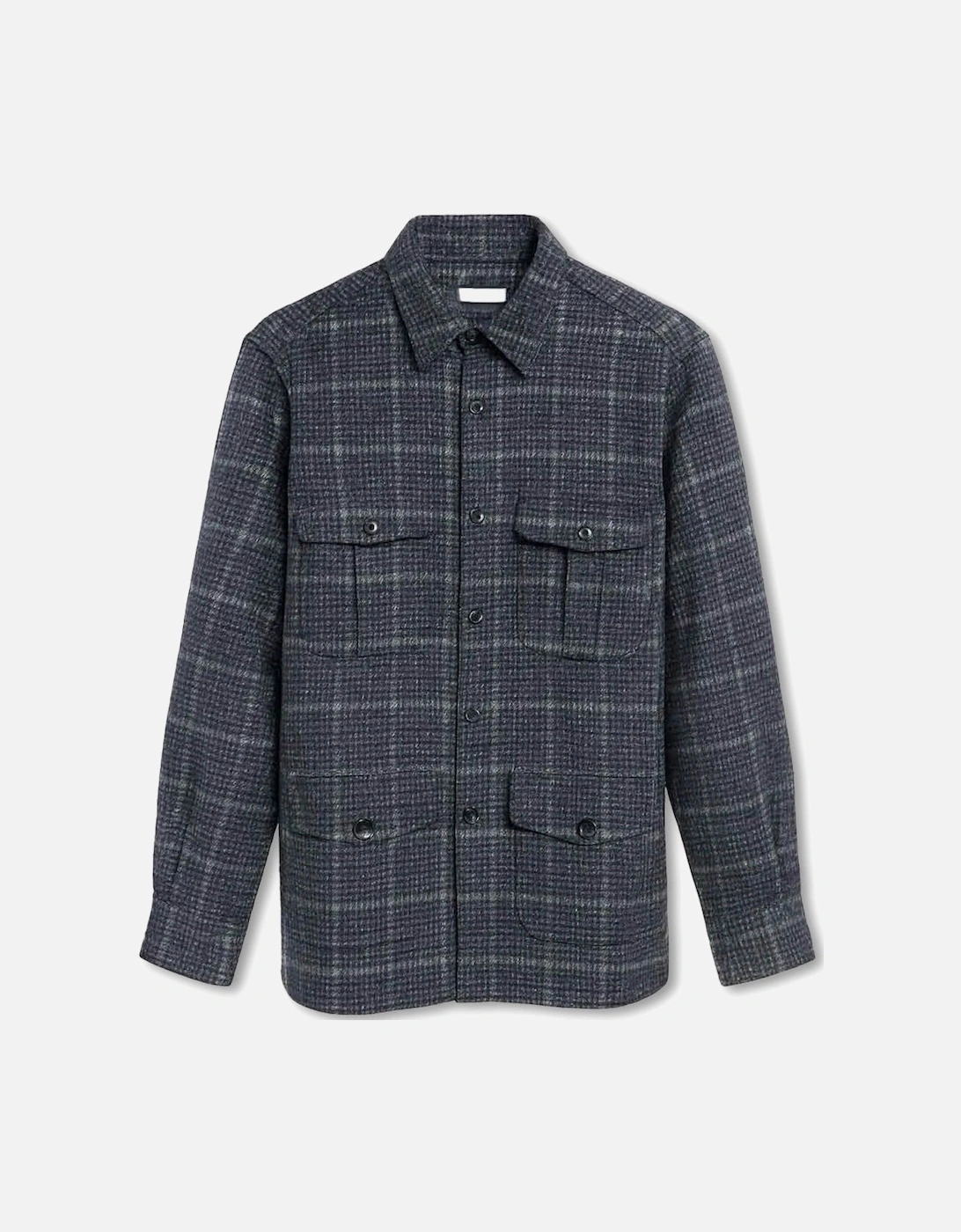 Men's Charcoal Grey Checked Overshirt, 5 of 4