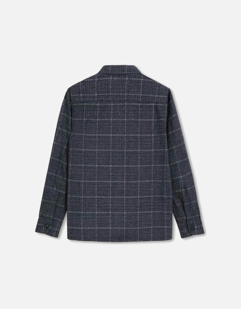 Men's Charcoal Grey Checked Overshirt
