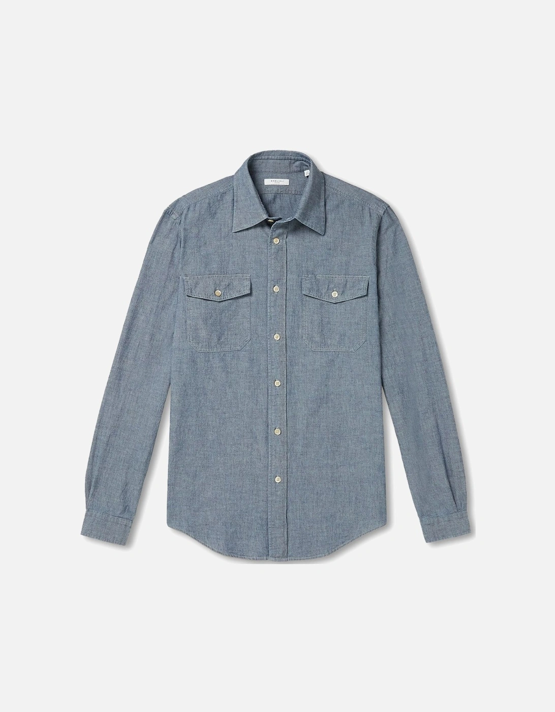 Men's Soft Chambray Cotton Shirt Blue, 2 of 1