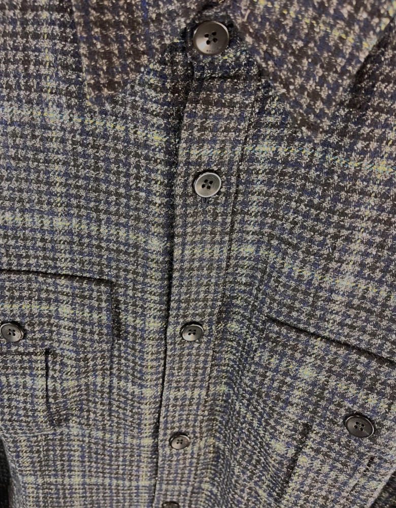 Men's Charcoal Grey Checked Overshirt