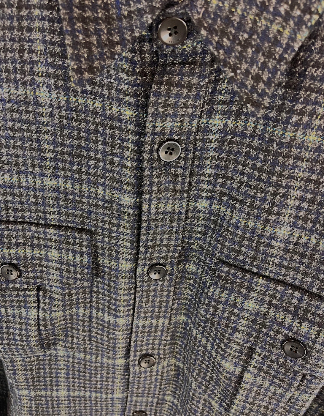 Men's Charcoal Grey Checked Overshirt