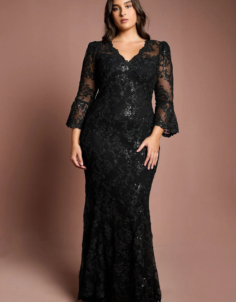 Plus Size Sequin Bodycon Maxi Dress