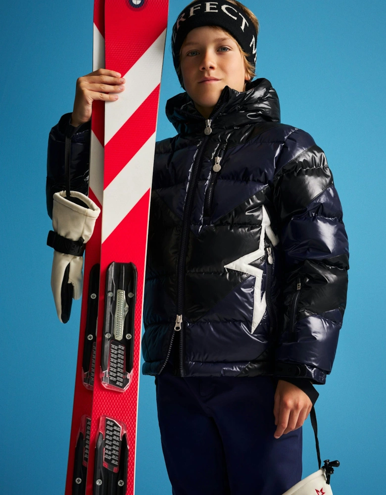 Kids Down Padded Super Mojo Ski Jacket in Black