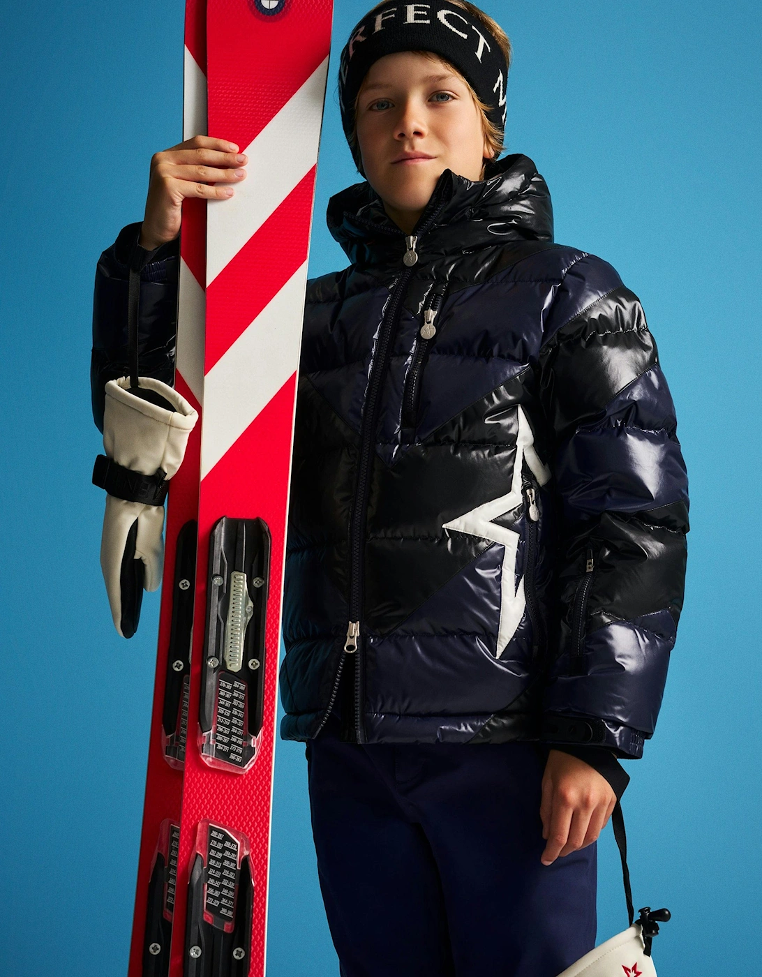 Kids Down Padded Super Mojo Ski Jacket in Black