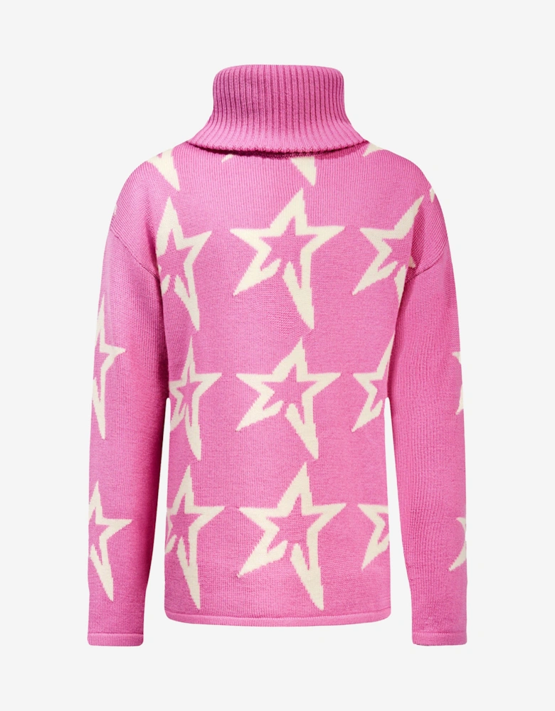 Girls Merino Wool Star Dust Jumper in Pink
