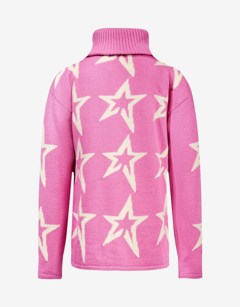 Girls Merino Wool Star Dust Jumper in Pink