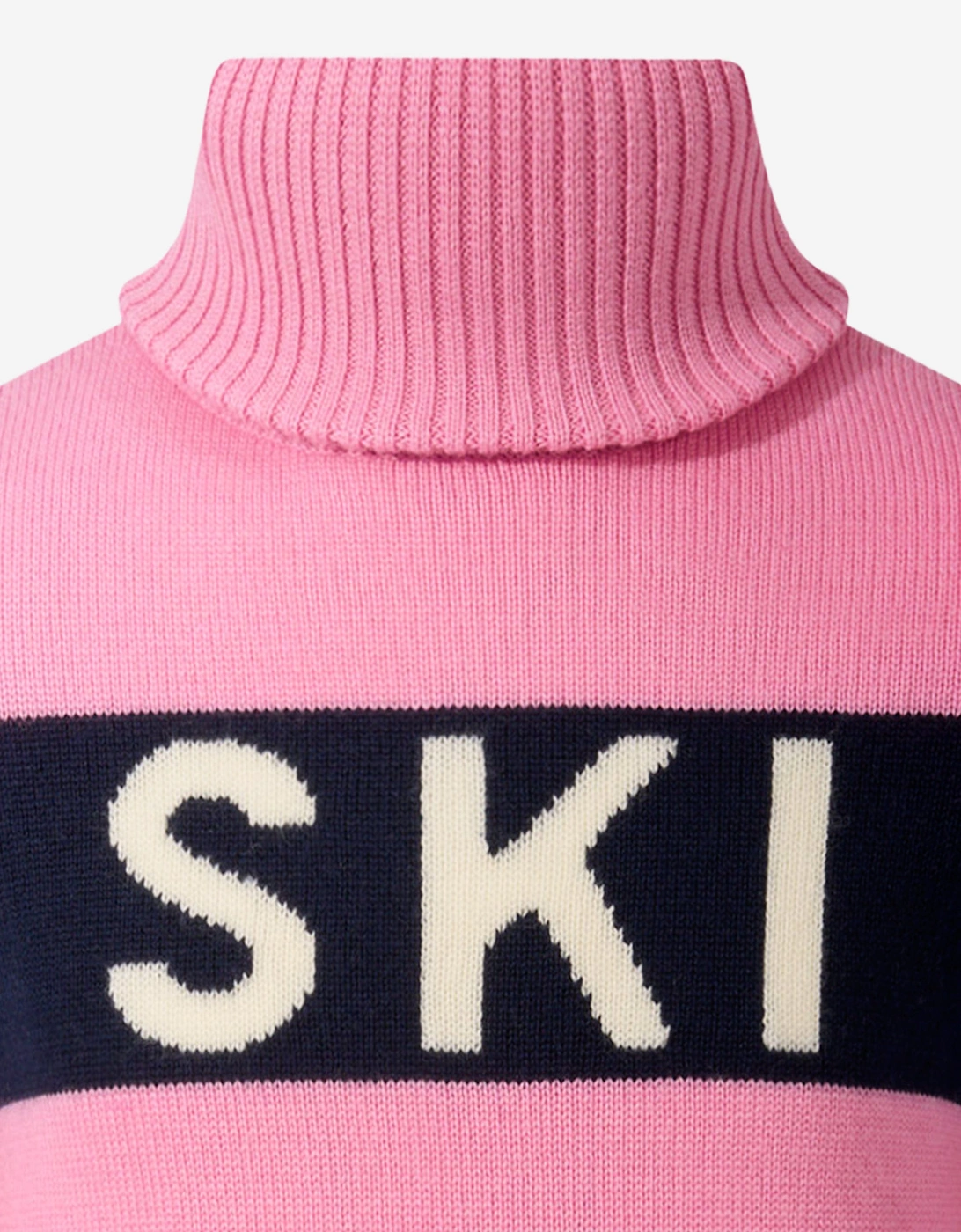 Girls Ski Merino Wool Turtleneck Jumper in Pink
