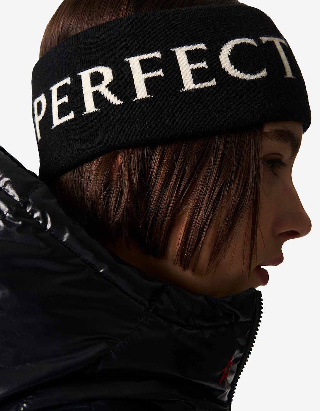 Girls Wool Logo Headband in Black