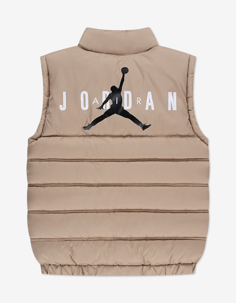 Jordan Boys Puffer Filled Gilet in Beige