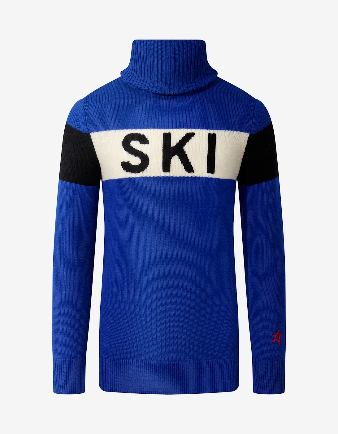 Kids Ski Merino Wool Turtleneck Jumper in Blue, 5 of 4