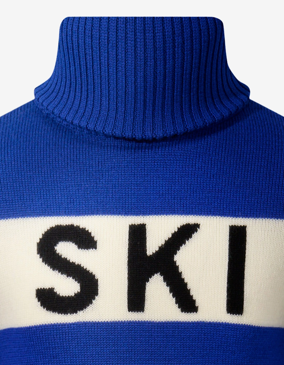Kids Ski Merino Wool Turtleneck Jumper in Blue