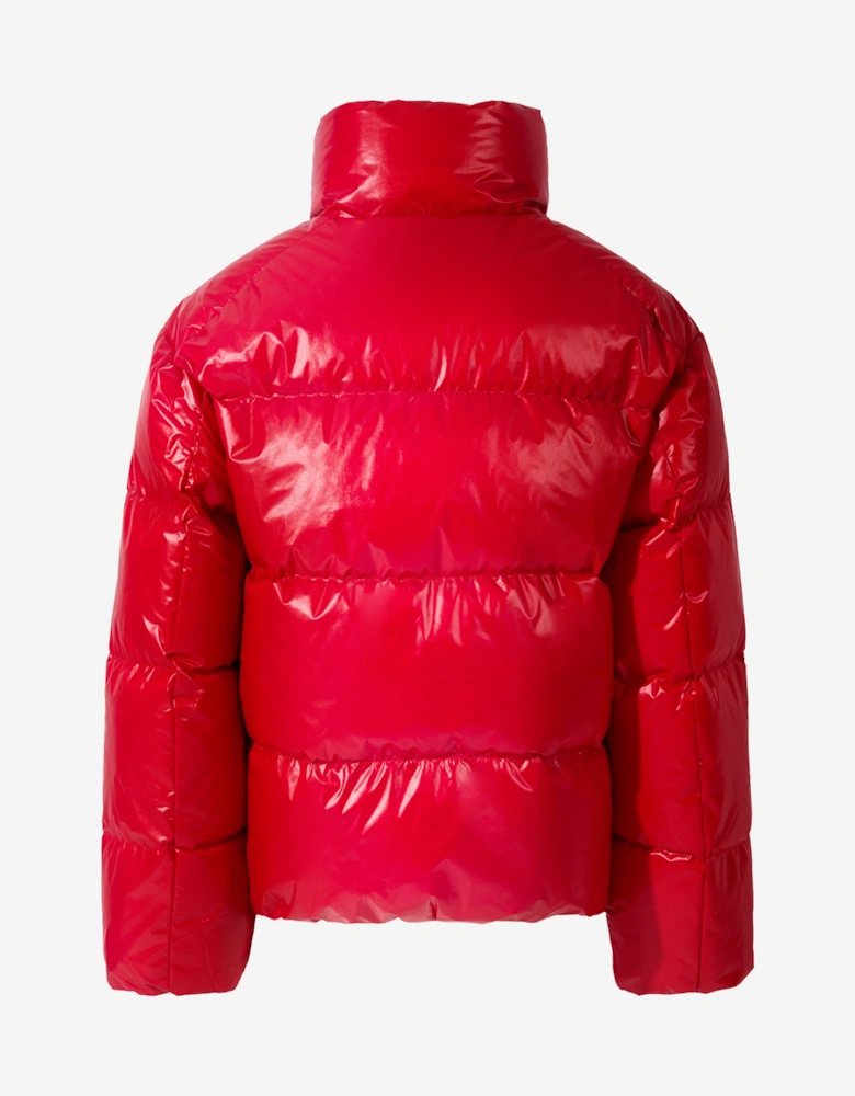 Kids Down Padded Nuuk Puffer Jacket in Red