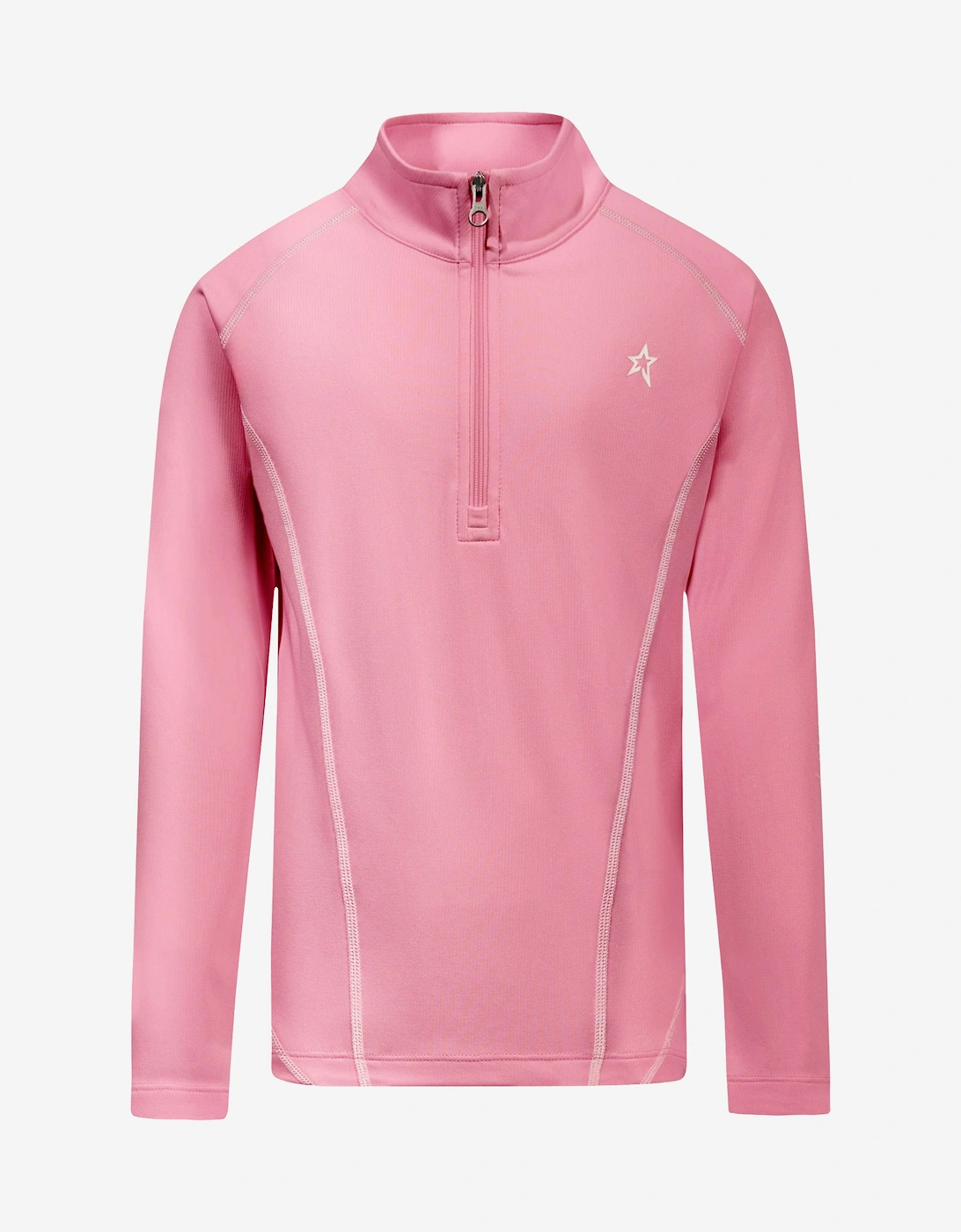 Girls Thermal Half Zip Top in Pink, 5 of 4