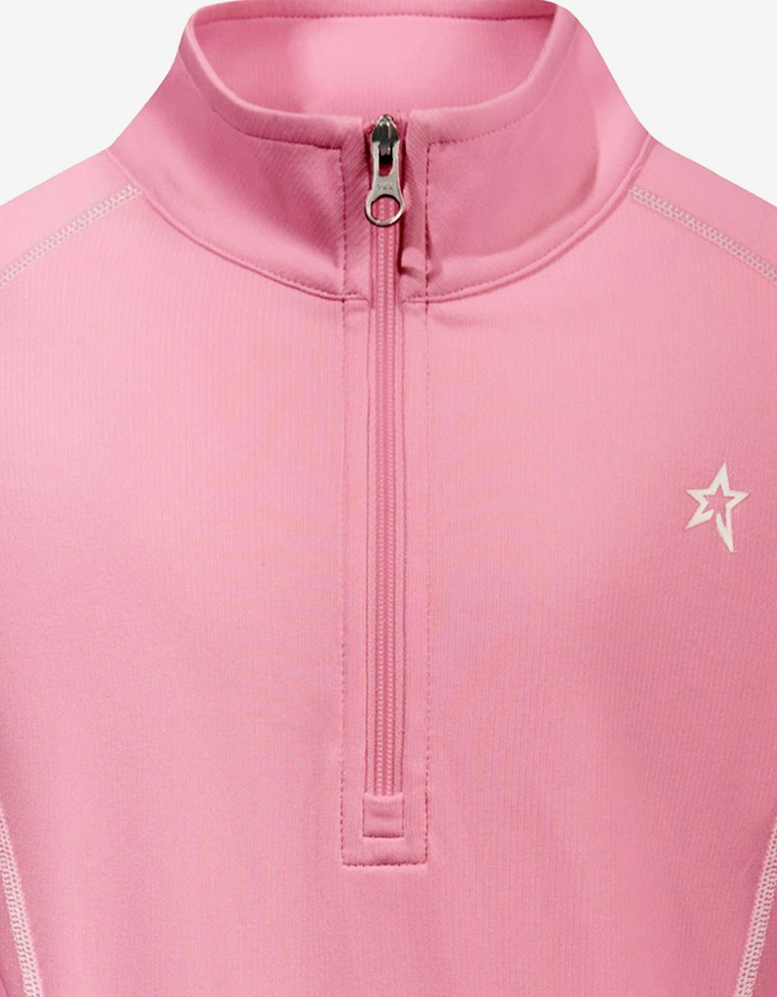 Girls Thermal Half Zip Top in Pink