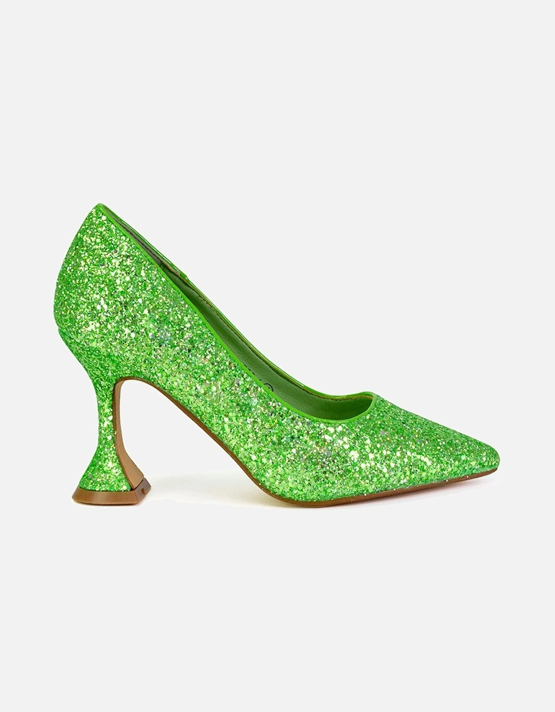 'Dragonfruit' Glitter Pumps Pointed Toe Sparkly Heel Court Shoes, 2 of 1