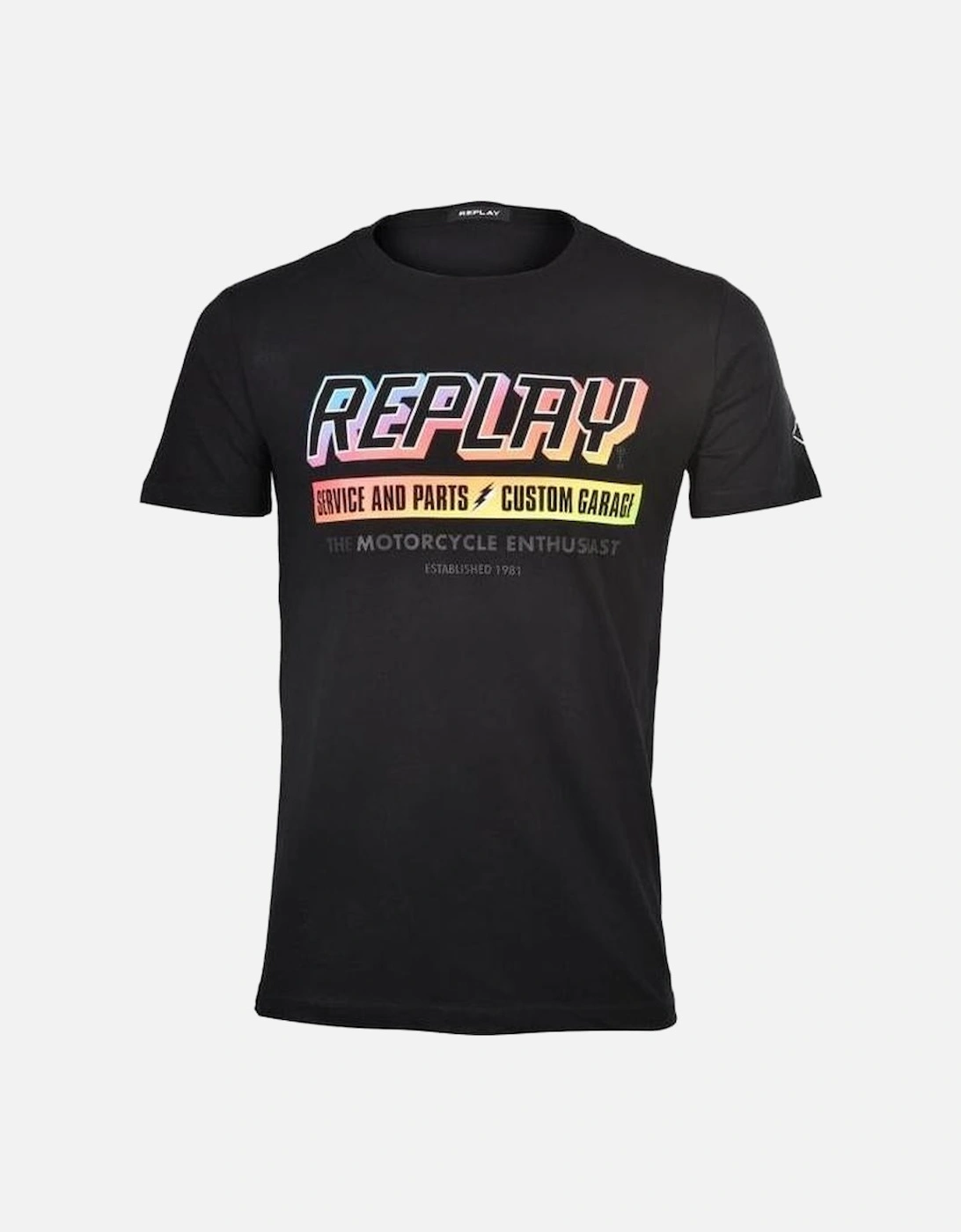 Motorcyle Enthusiast Logo T-Shirt, Black, 4 of 3