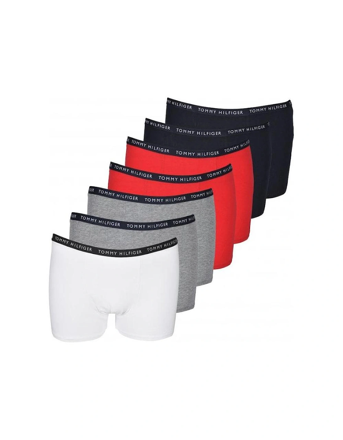 7-Pack Repeat Logo Boys Boxer Trunks, Red/White/Grey/Navy, 8 of 7