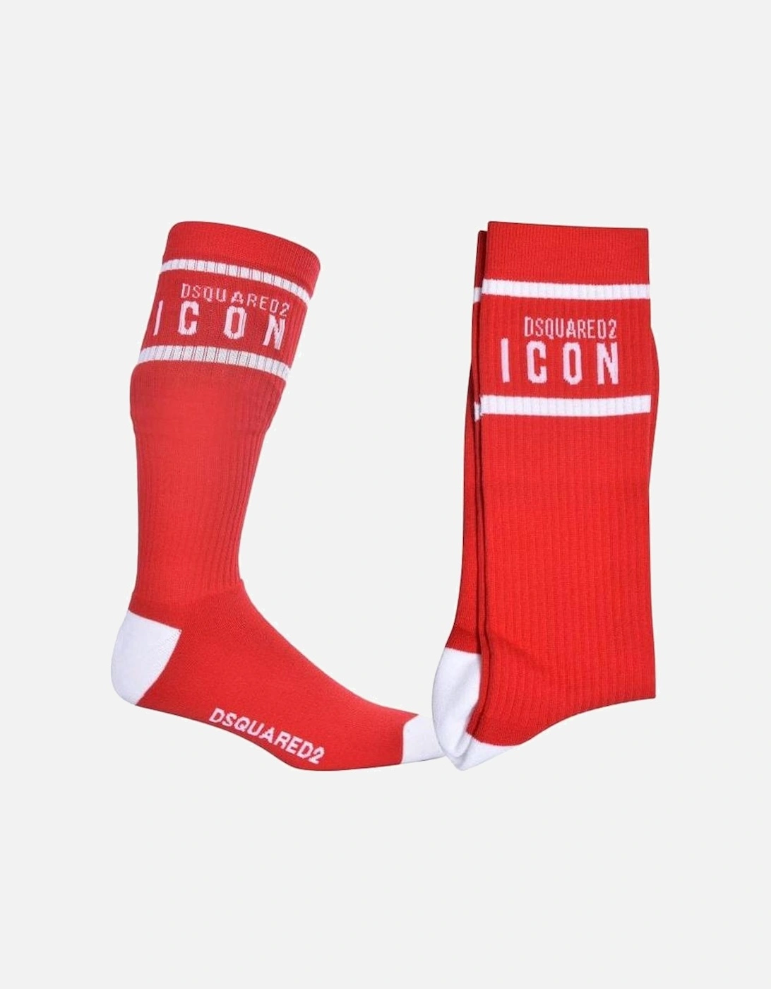 ICON Logo Sports Socks, Red/white, 4 of 3