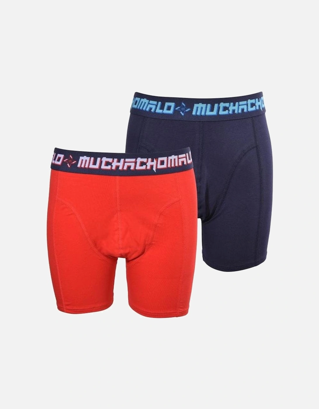 Boys 2-Pack Solid Boxer Briefs, Red/Navy, 7 of 6