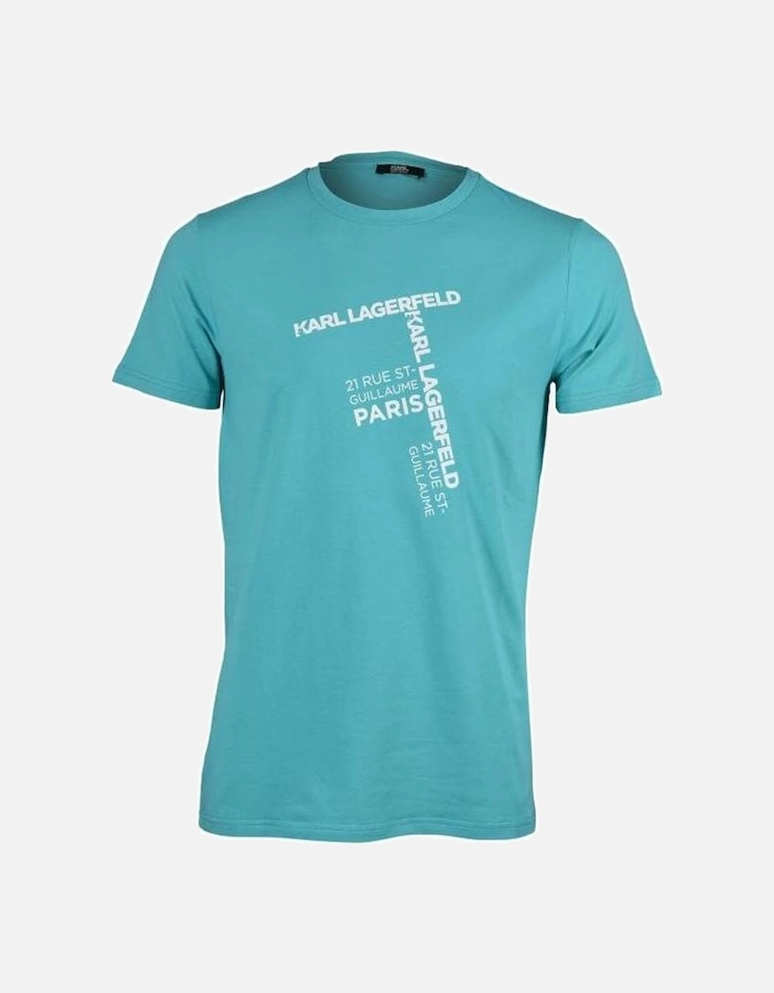 Rue St. Guillaume Crew-Neck T-Shirt, Ceramic Blue, 5 of 4