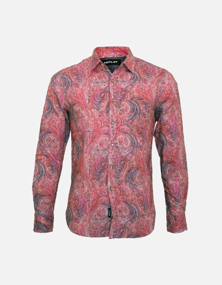 Paisley Print Shirt, Pink