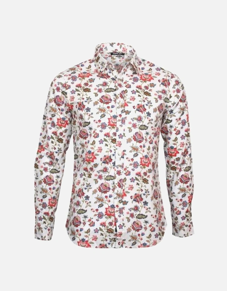 Multicolour Flowers Shirt, White