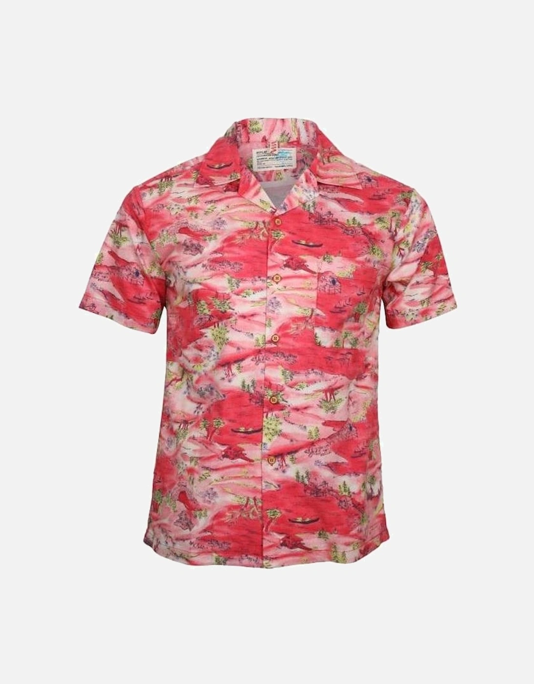 Japanese Landscape Short-Sleeve Shirt, Pale Red, 5 of 4