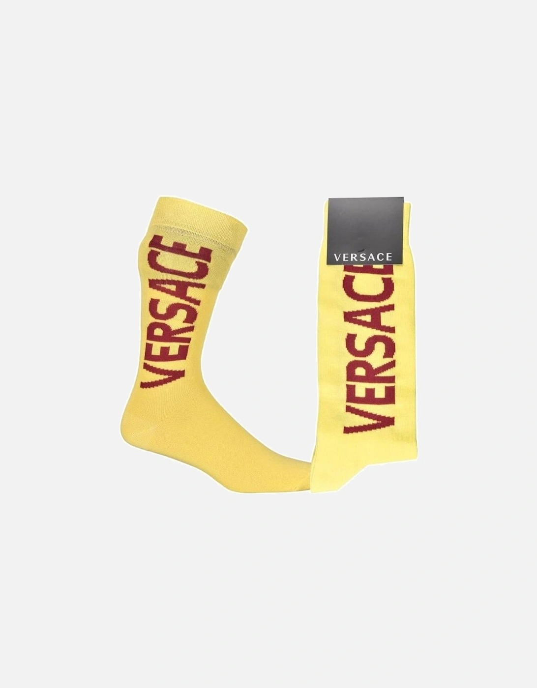 Script Logo Sports Socks, Yellow/burgundy, 4 of 3
