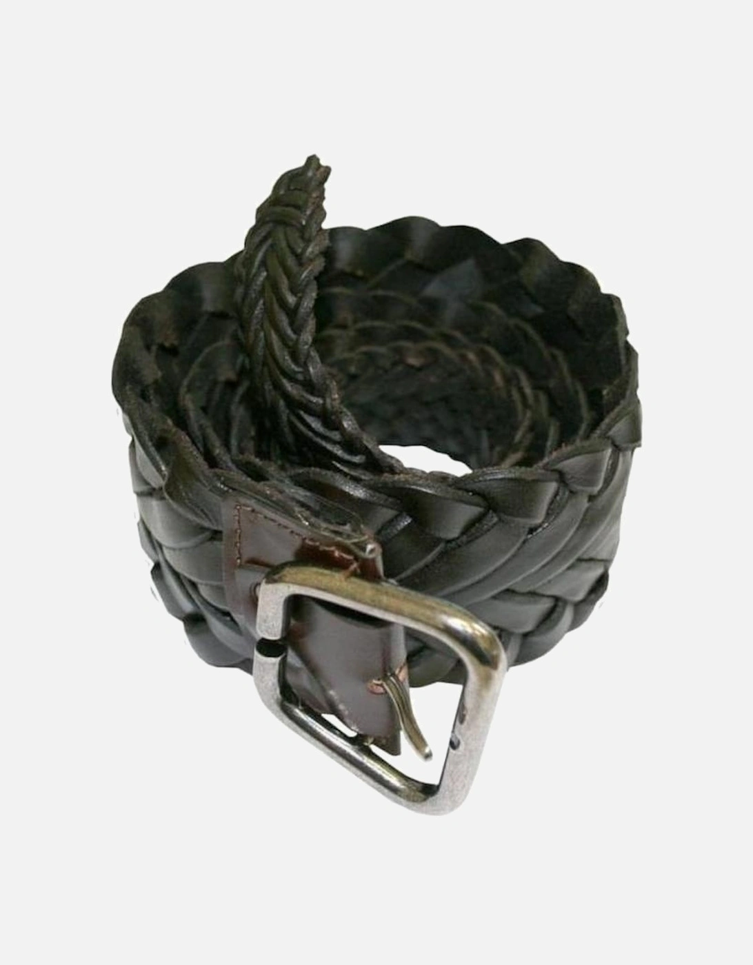 Wide Woven Leather Belt, Brown, 3 of 2