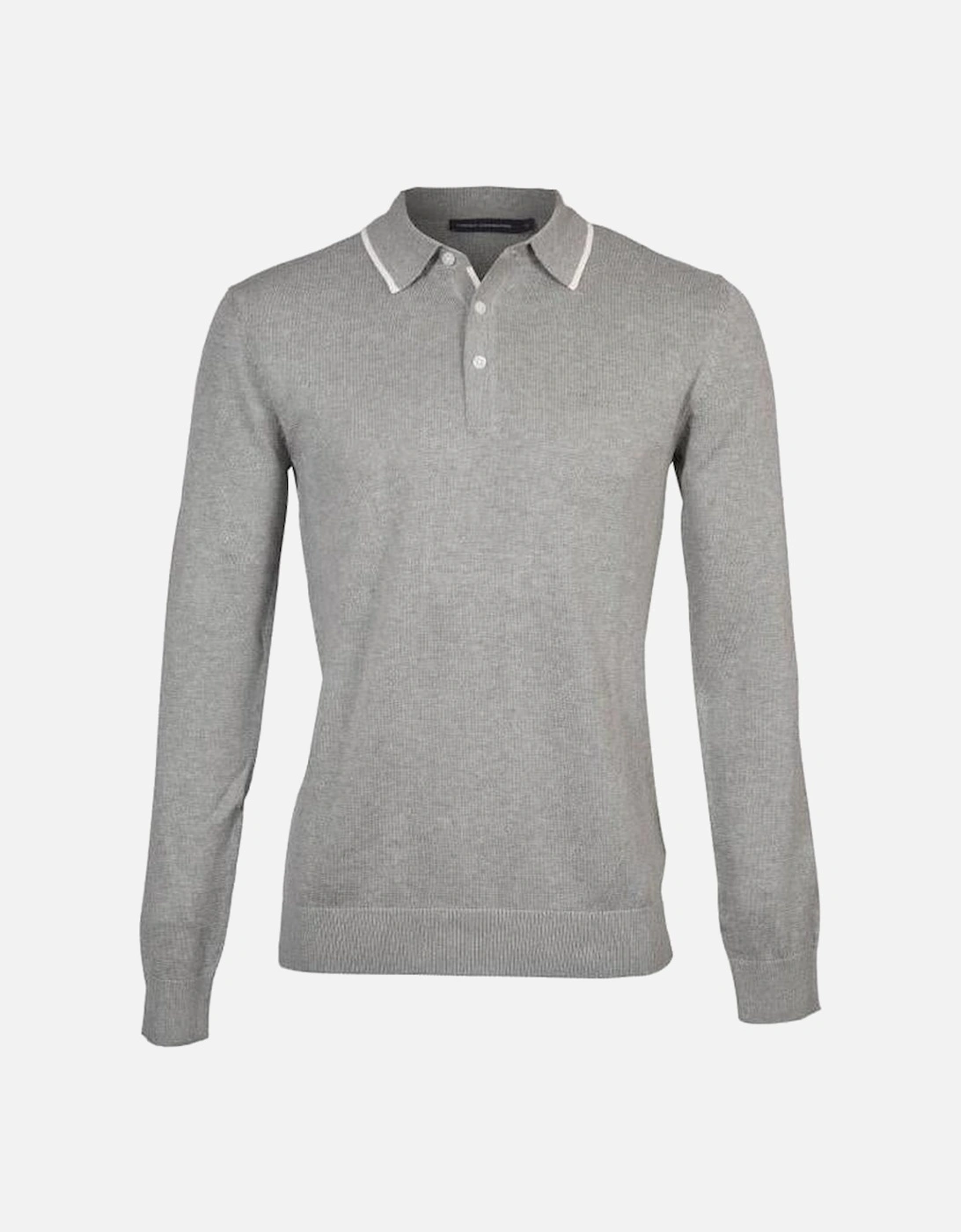 Lightweight Cotton Polo Jumper, Grey Melange, 5 of 4